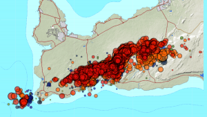 Map of Earthquake Swarm in Iceland