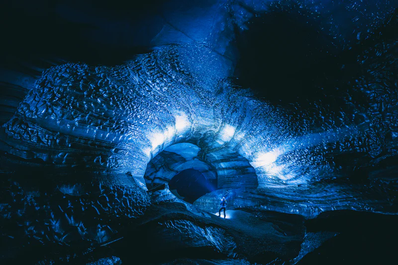 Katla Ice Cave at night