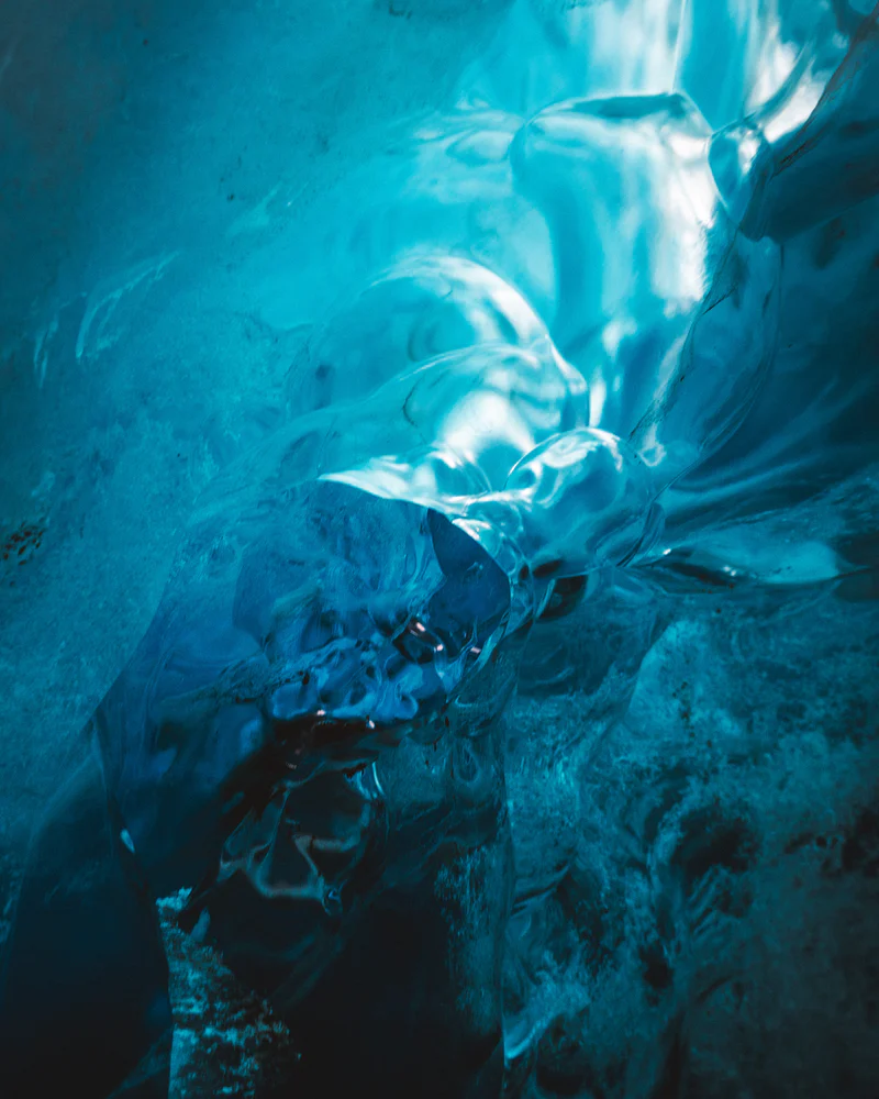 The inside of Iceland's blue Ice cave