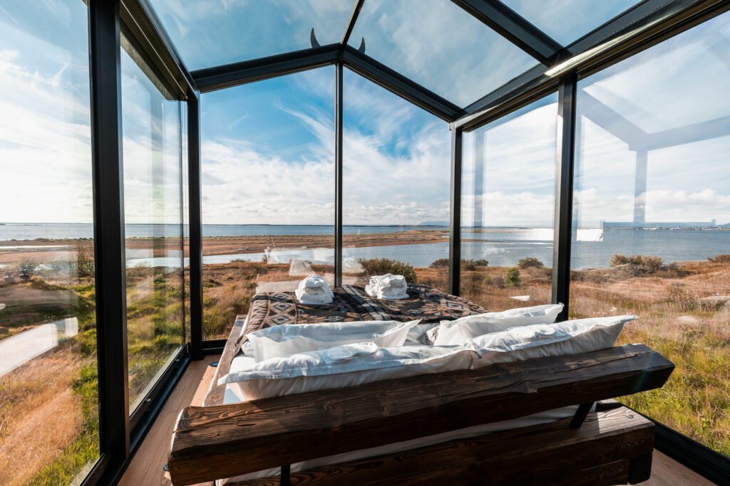 panorama glass lodge heimdall, west iceland