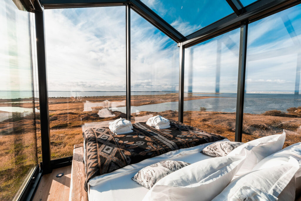 Njord Panorama glass lodge west Iceland