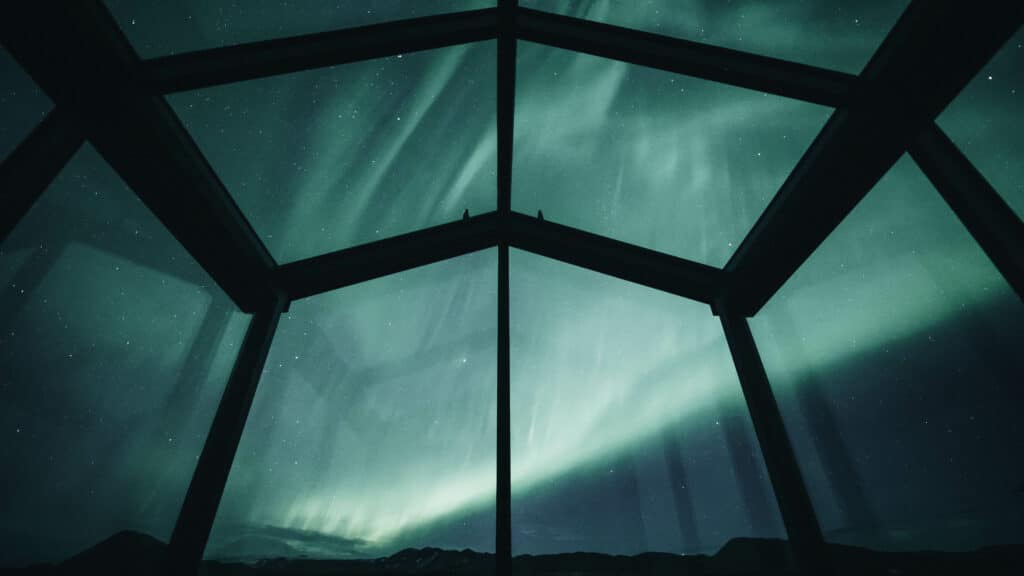 northern lights at panorama glass lodge